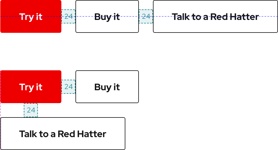 Image of 24px spacers in between Primary and Secondary variants