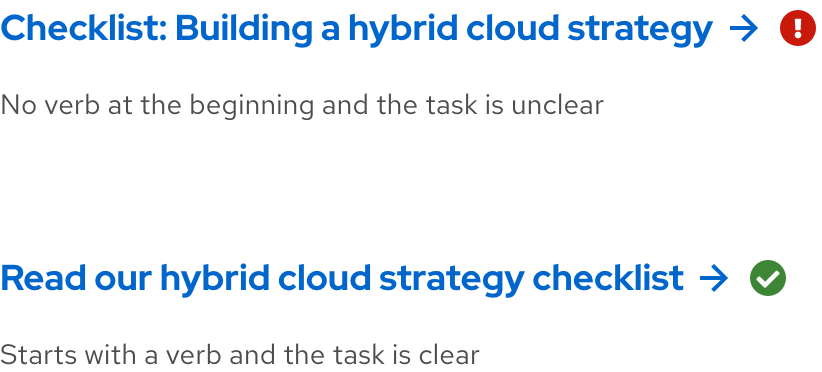 Image of Default variants showing how to incorrectly and correctly write text labels